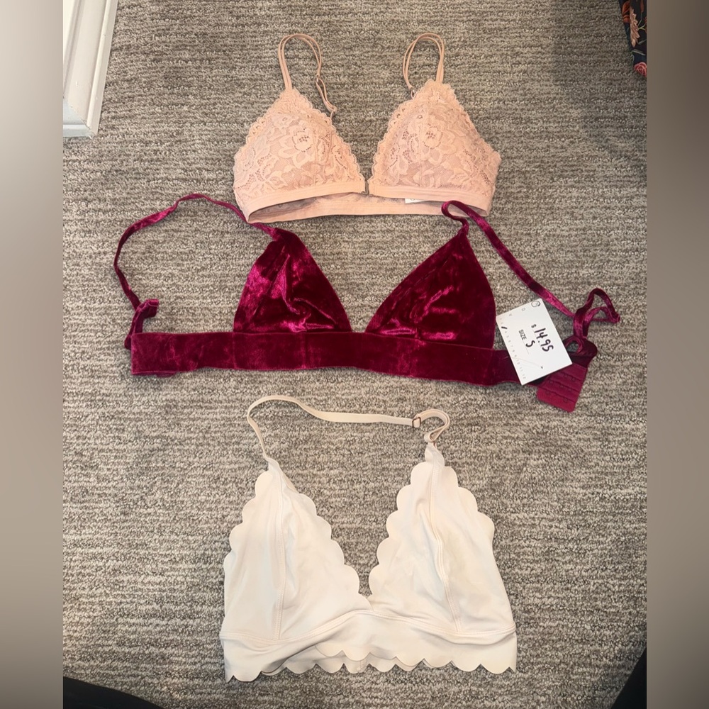 💌 valentines bralette set of 3 💞
